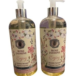 La Florentina Rose Jasmine Hand Wash | 2 Pack ,16.9 oz Each | Rose Essential Oil